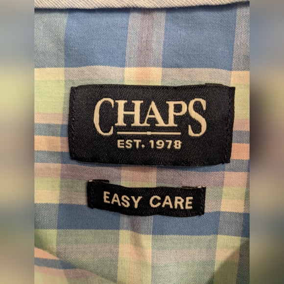 Chaps button down long sleeve shirt size XL blue green pink and purple - Picture 5 of 9